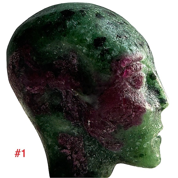Ruby Zoisite Alien Head Carvings - Picture 9 of 17